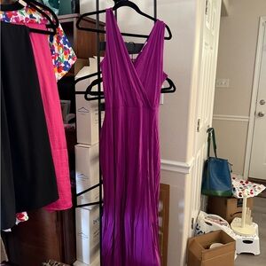 Zenana Outfitters V-Neck Purple Jumpsuit